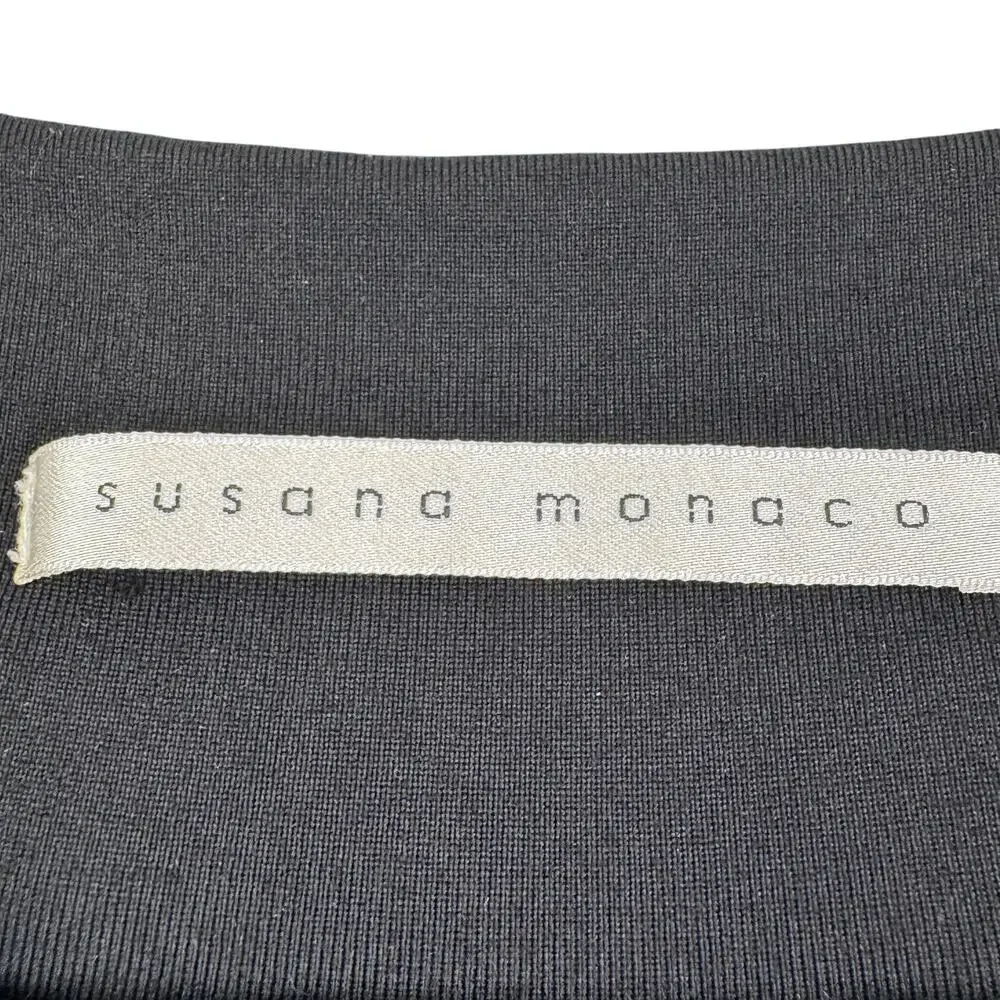 Susana Monaco Black Fit And Flare Flowy Strapless Tube Top Women's Size Small